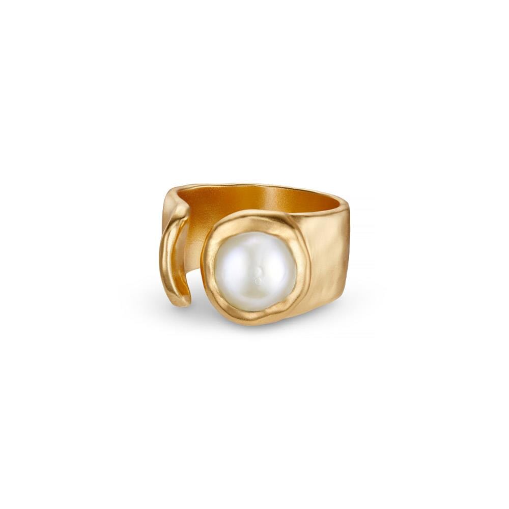 NU & MII Seville Gold Plated Ring - Pearl