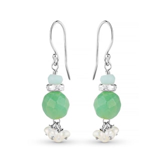 Precious Dangle Silver Earrings - Jade