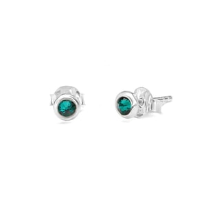 NU & MII Anya Emerald Stud Silver Earrings