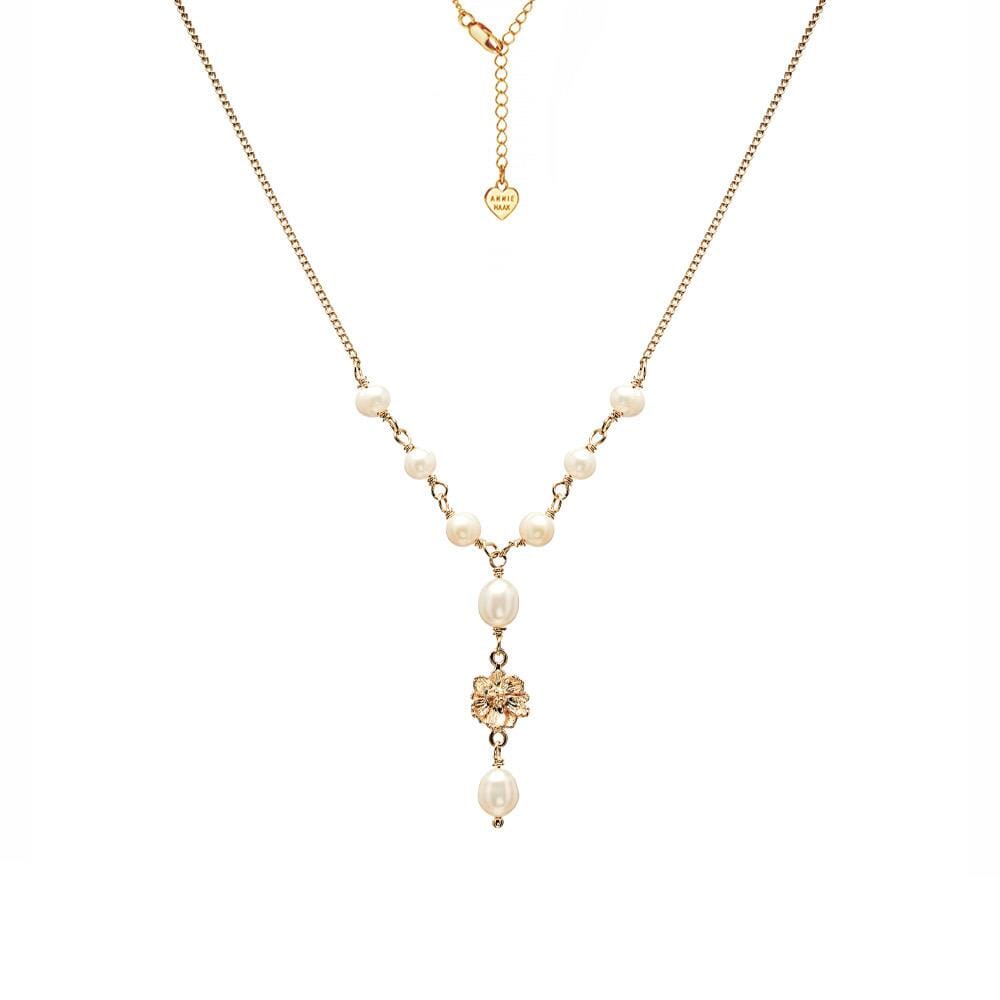 Poppy Pearl Gold Plated Necklace