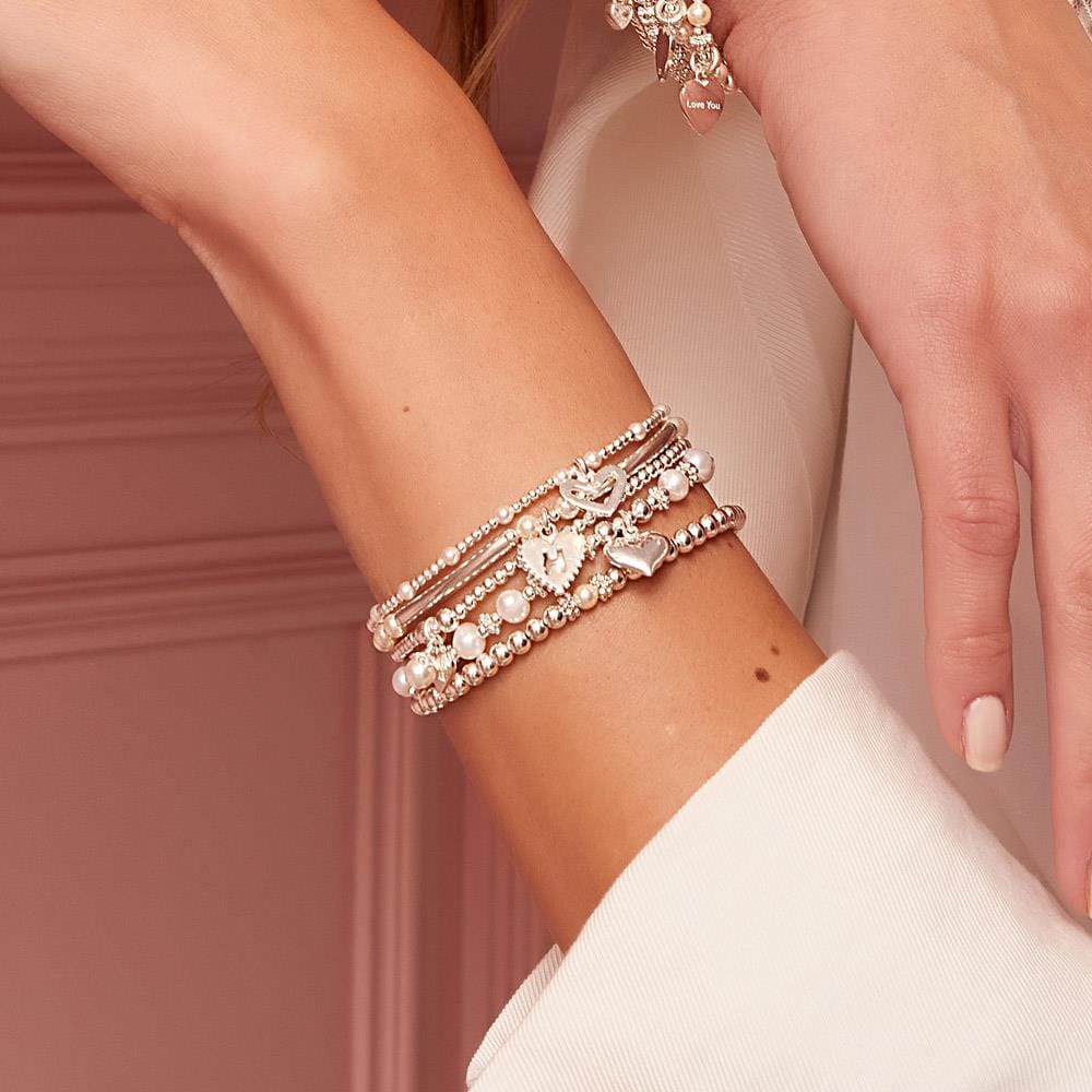 Minu Pearl Silver Charm Bracelet