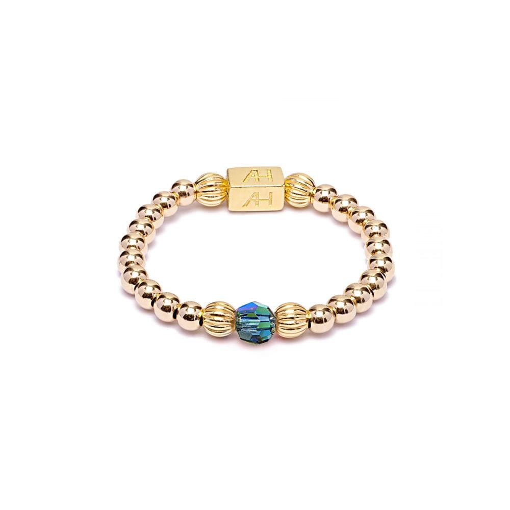 Aster Gold Plated Ring - Midnight Blue