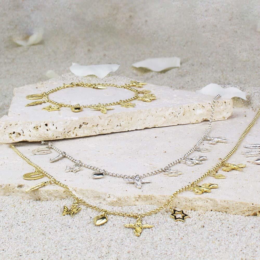 Outlet Multi Charm Silver Necklace