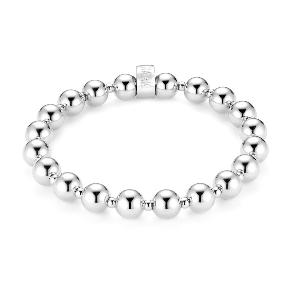 Annie Haak Frankie's 925 Sterling Silver Bracelet, Elegant, Flower Bead, Gift For Women/Wife/Girlfriend, Birthday, Anniversary, Christmas, Assay Assured, Handmade In UK, Size 17cm circumference