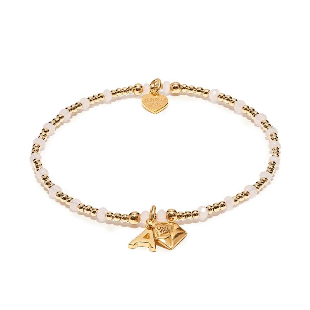 Fancy Initial Gold Plated Bracelet - Love You