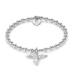 Mini Orchid Silver Charm Bracelet - My Guardian Angel