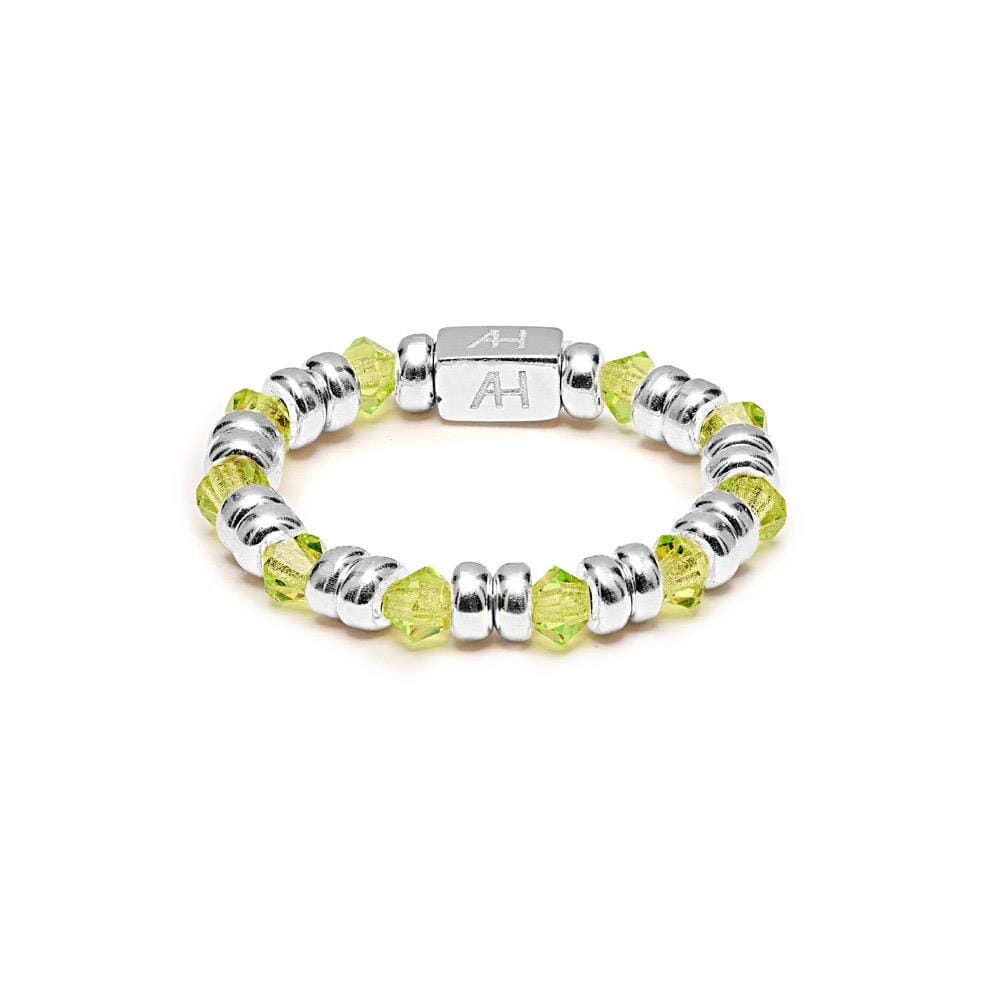 Joy Crystal Silver Ring - Lime