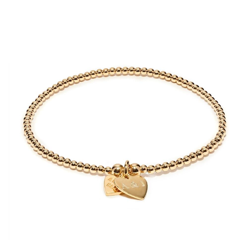 Santeenie Gold Plated Charm Bracelet - Heart & Initials
