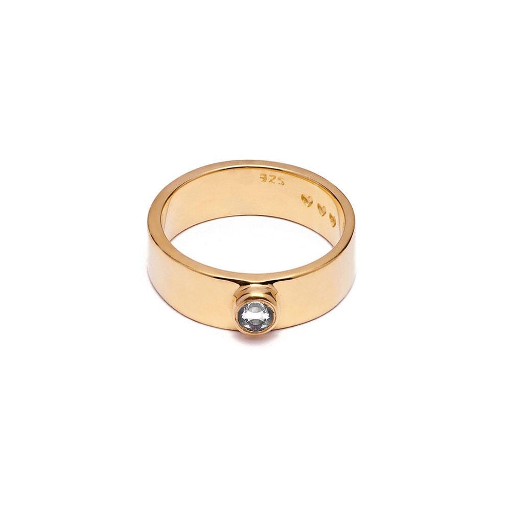 Outlet Samara Crystal Gold Ring - Clear Crystal