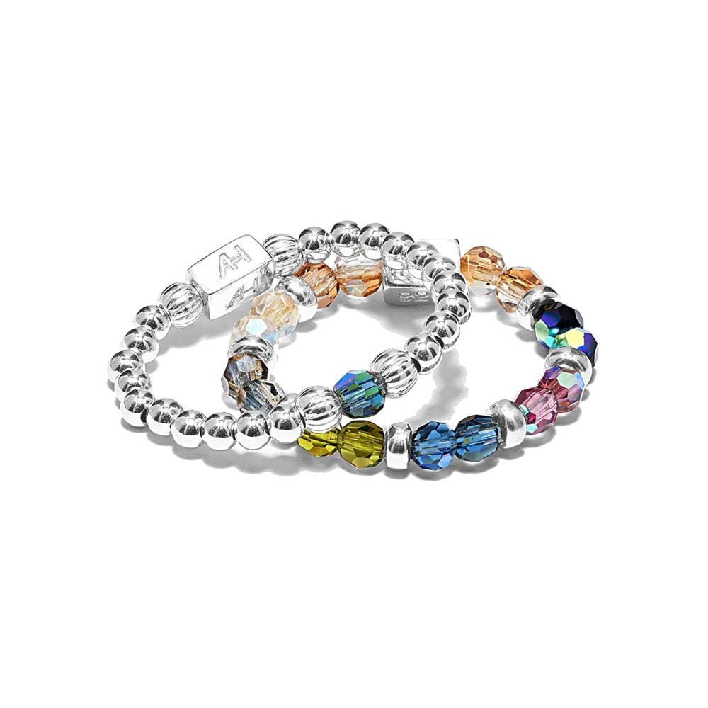 Crystal Delight Silver Ring Stack