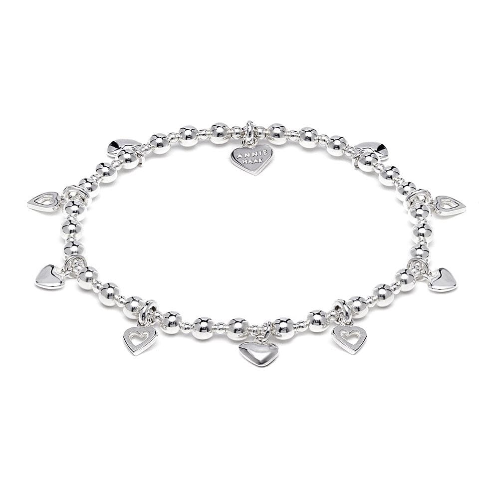 Silver bracelet with heart on sale charm