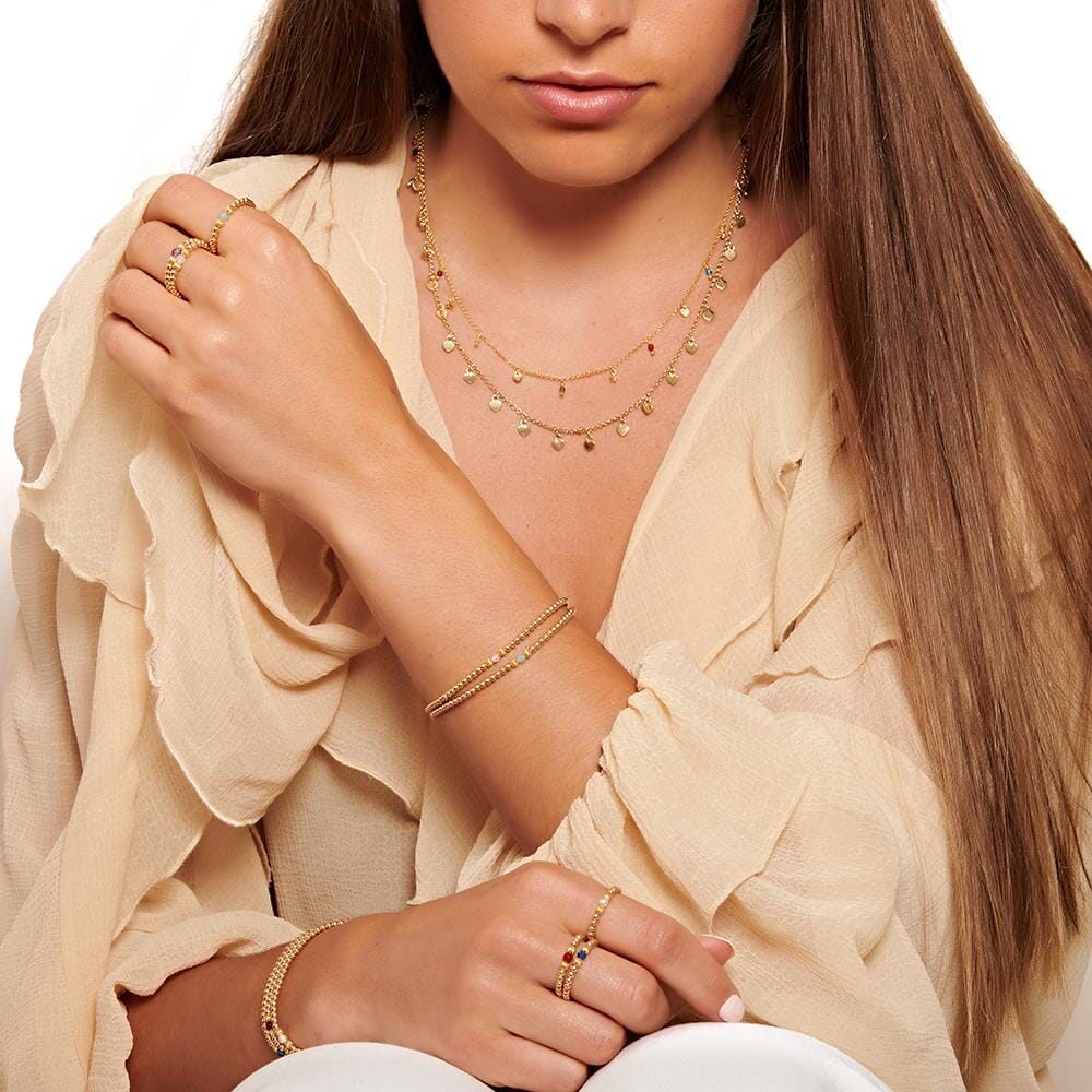 Outlet Dainty Heart and Star Gem Gold Necklace
