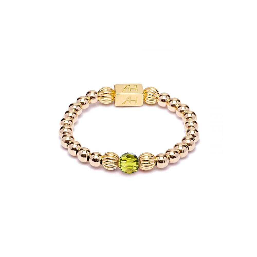 Aster Gold Plated Ring - Olivine