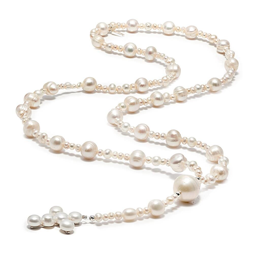 NU & MII Margot Cross Pearl Necklace