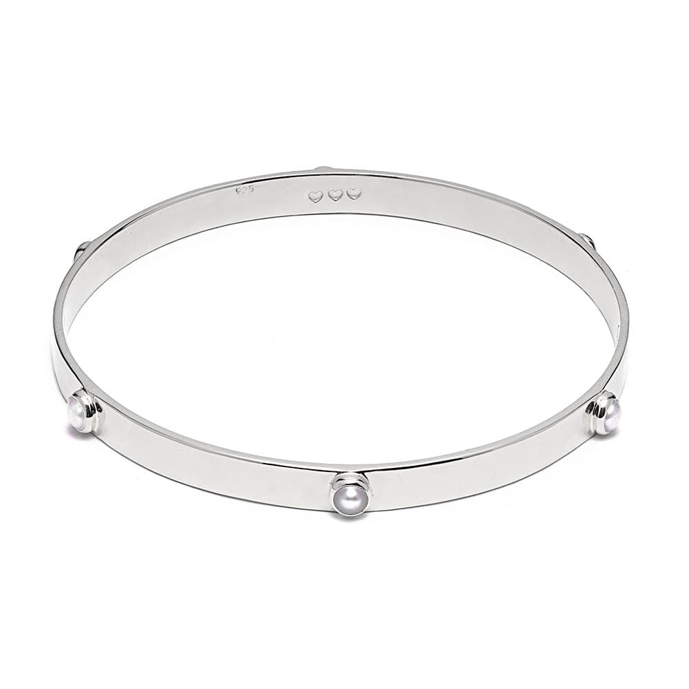 Outlet Samara Pearl Silver Bangle