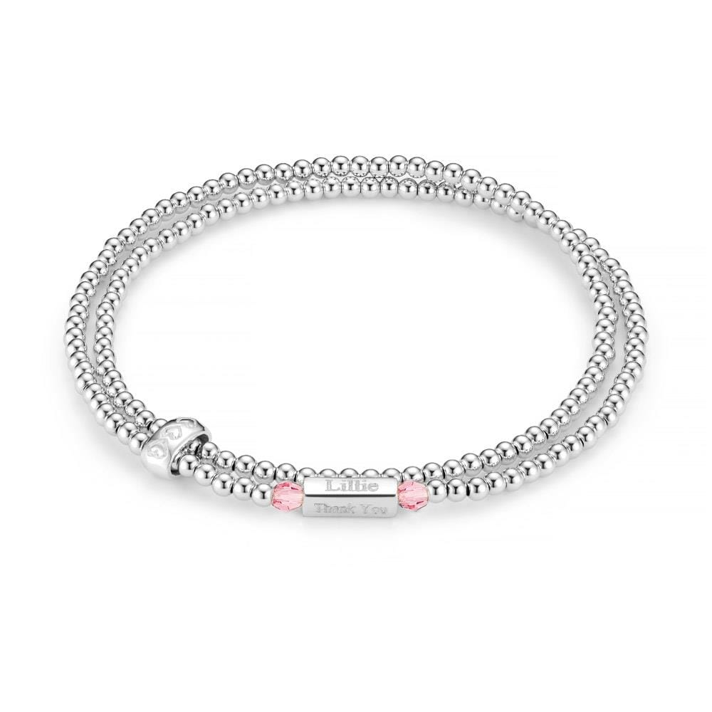 Phoebe Looped Personalised Sterling Silver Bracelet - Rose