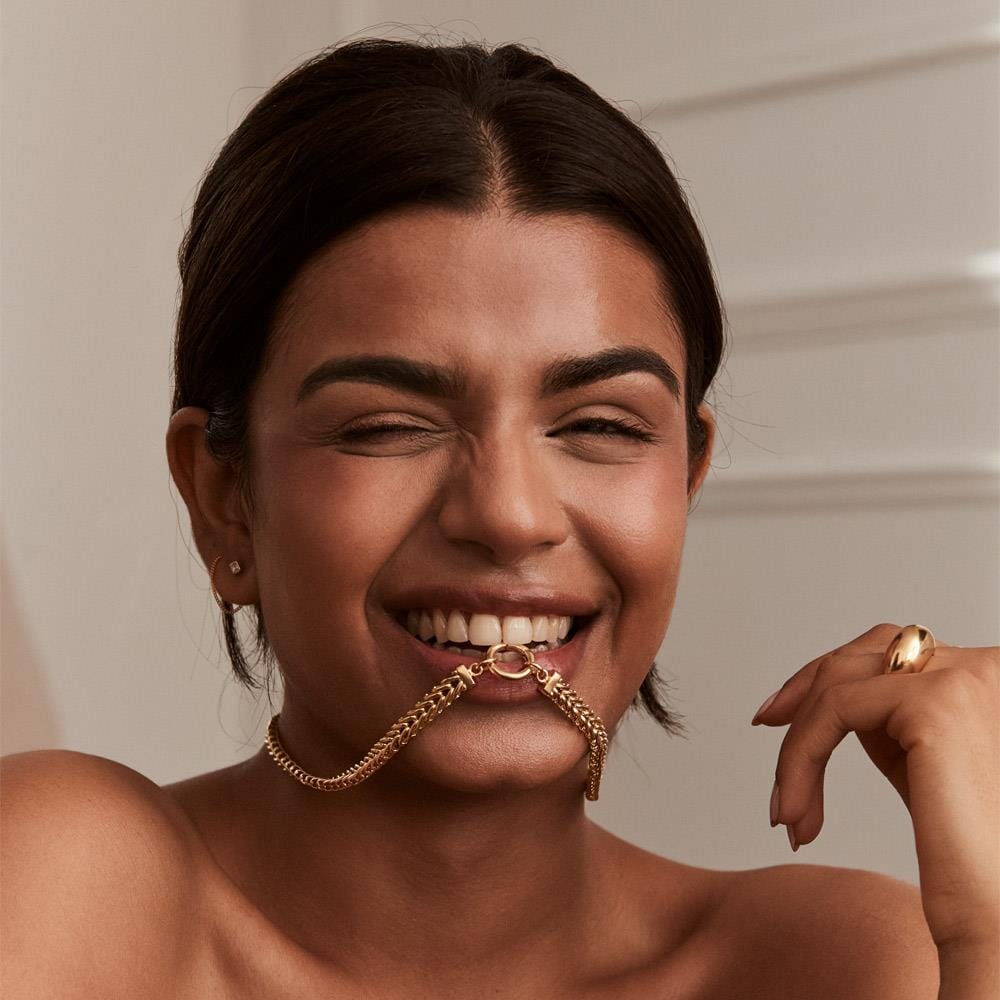 NU & MII Herringbone Chain Gold Plated Necklace
