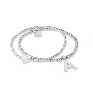 Bella Anna Silver Charm Bracelet - Initial