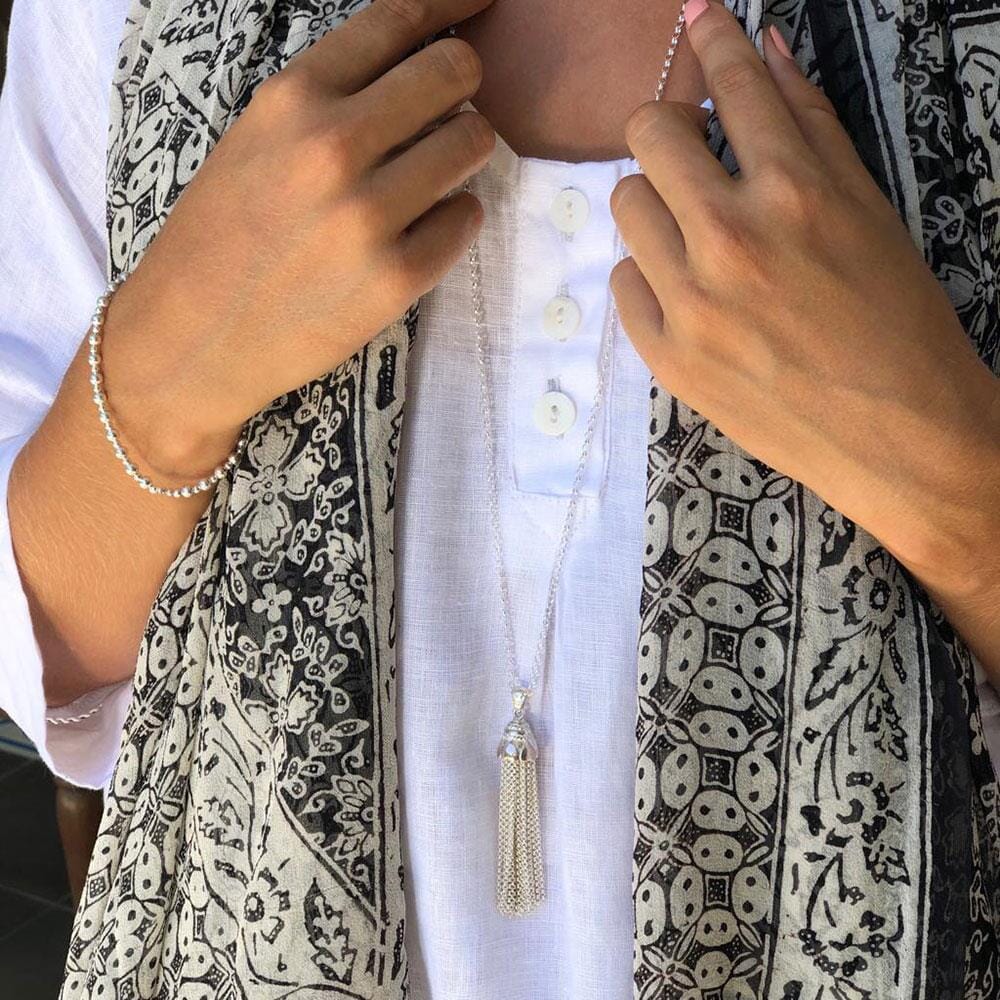 Outlet Gili Tassel Silver Necklace