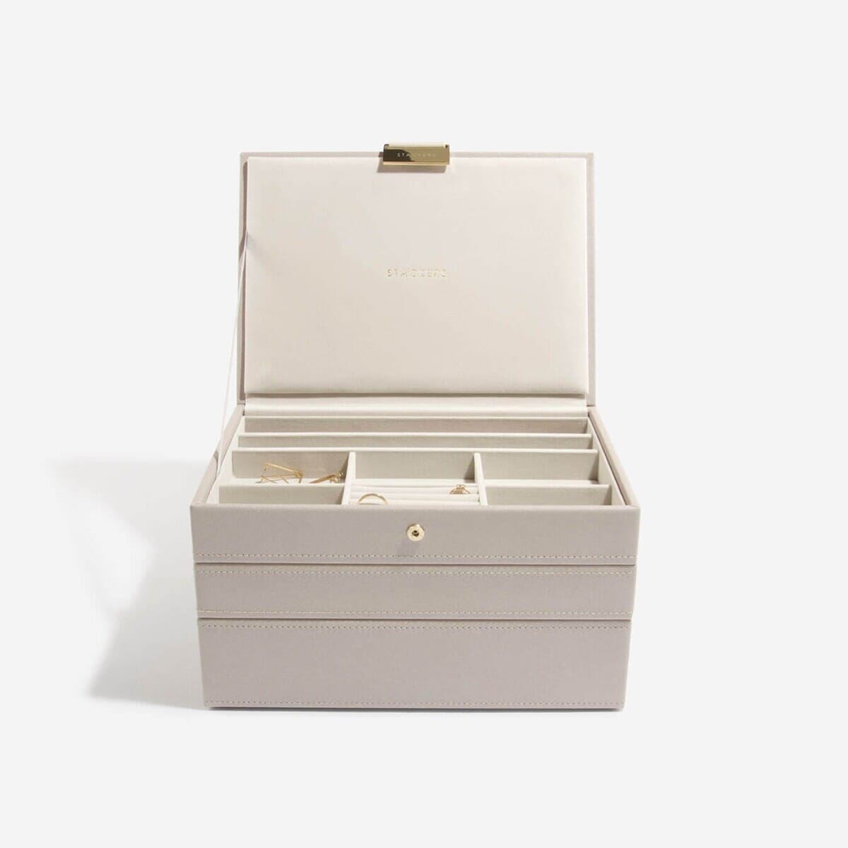 Stackers Taupe Leather Jewellery Box Set of