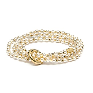 Pearls of Wisdom Gold Plated Looped Bracelet