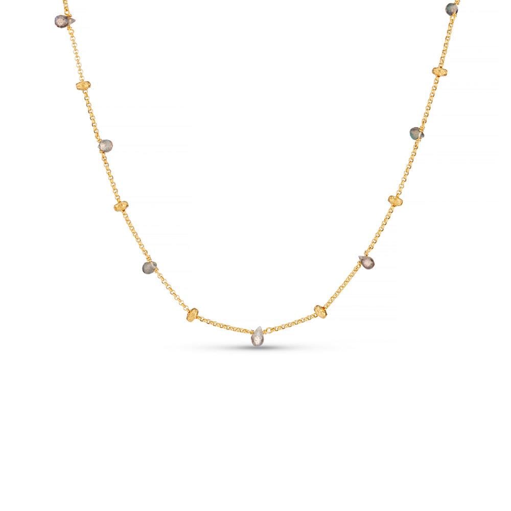 Labradorite Teardrop Gold Plated Necklace