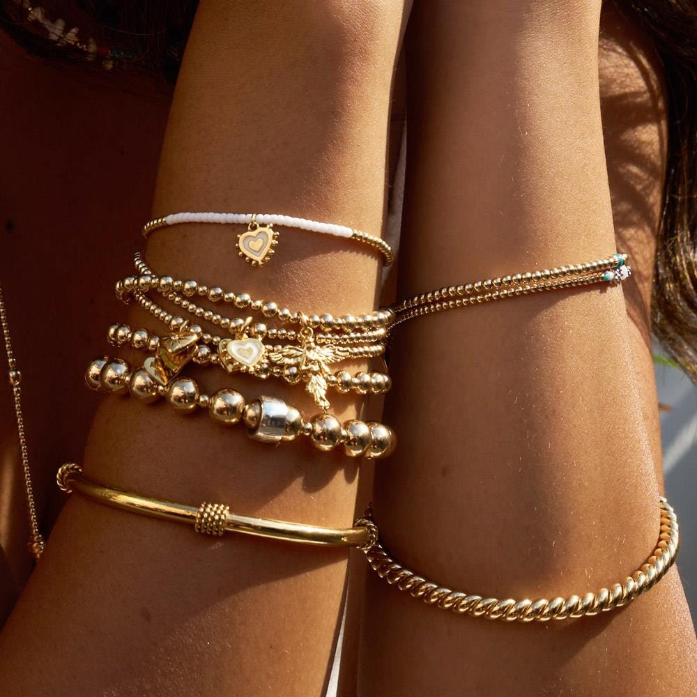 Mini Orchid Gold Plated Charm Bracelet - My Guardian Angel
