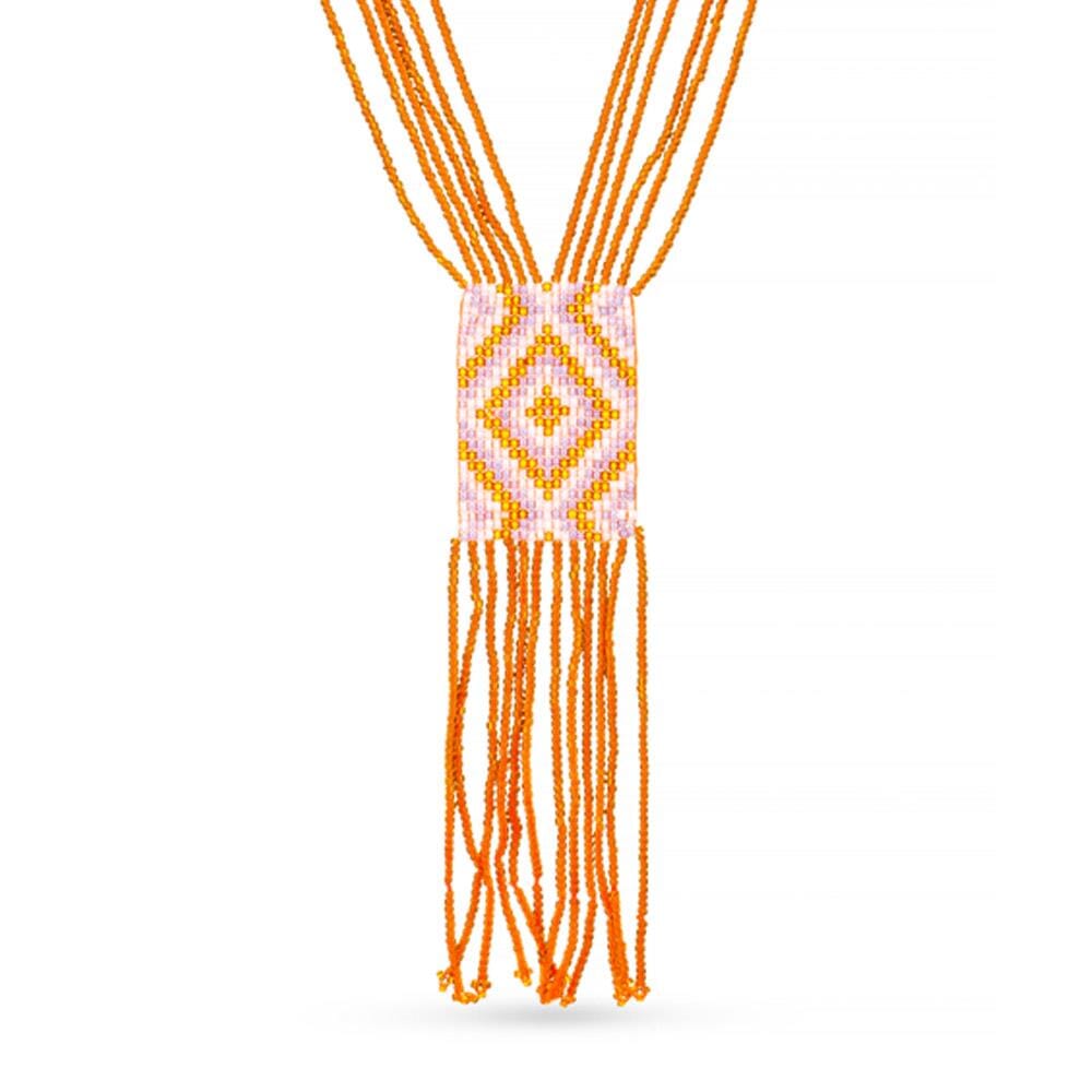 Outlet Traditional Balinese Beaded Necklace - Orange