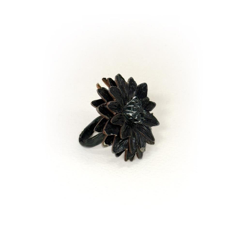 Pleather Flower Ring - Choice of Colour