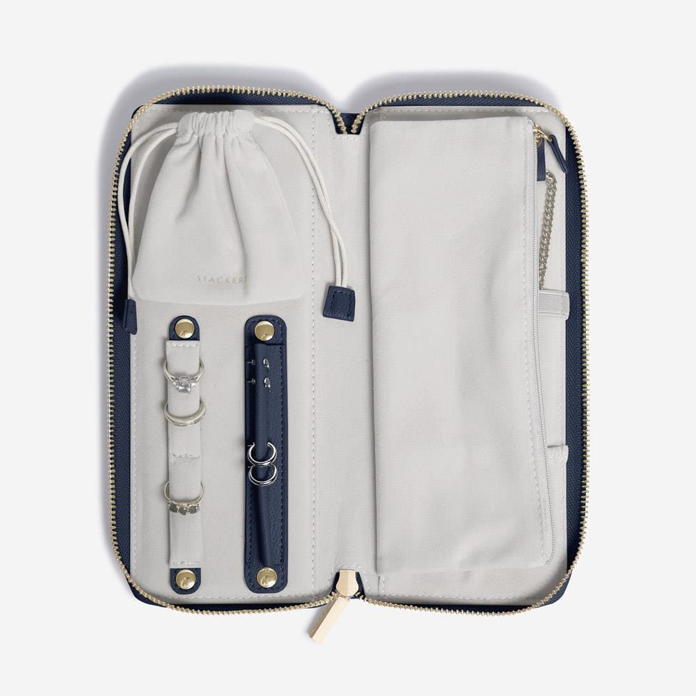 Stackers Navy Blue Jewellery Roll