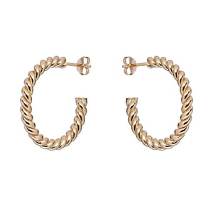Outlet Solid Twirl Looped Gold Earrings