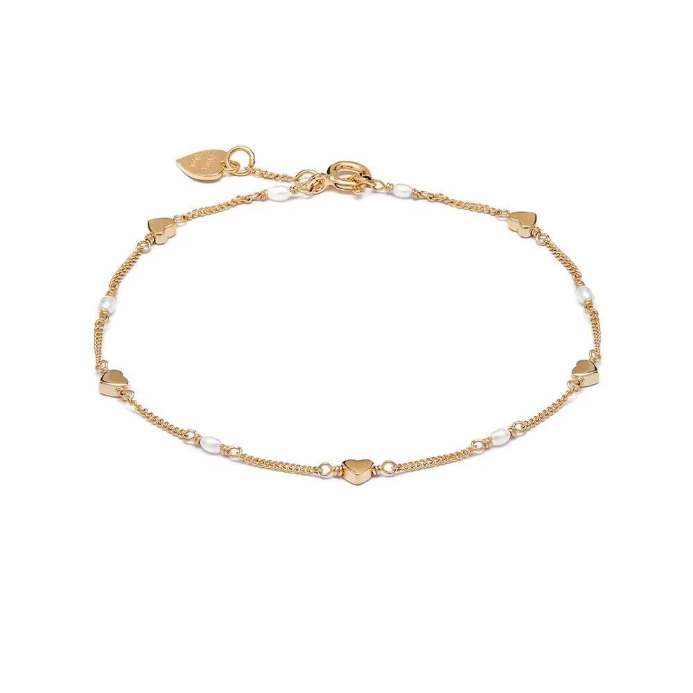 Outlet Tiny Heart Pearl Gold Bracelet