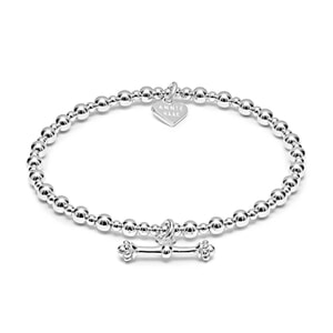 Mini Orchid Sterling Silver Charm Bracelet - T-Bar