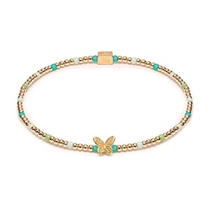 Papillon Gold Plated Bracelet - Turquoise
