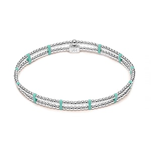 Turquoise Duet Silver Bracelet
