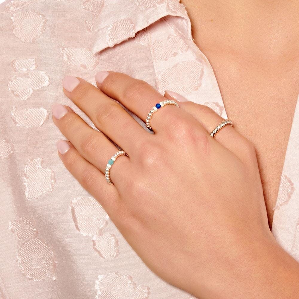 Aster Silver Ring - Blue Agate