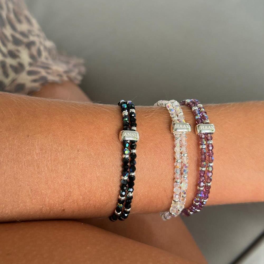 Blisski Silver Bracelet - Jet Black AB