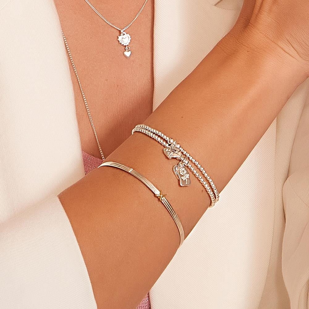 Outlet Kiss Silver and Gold Plated Bangle