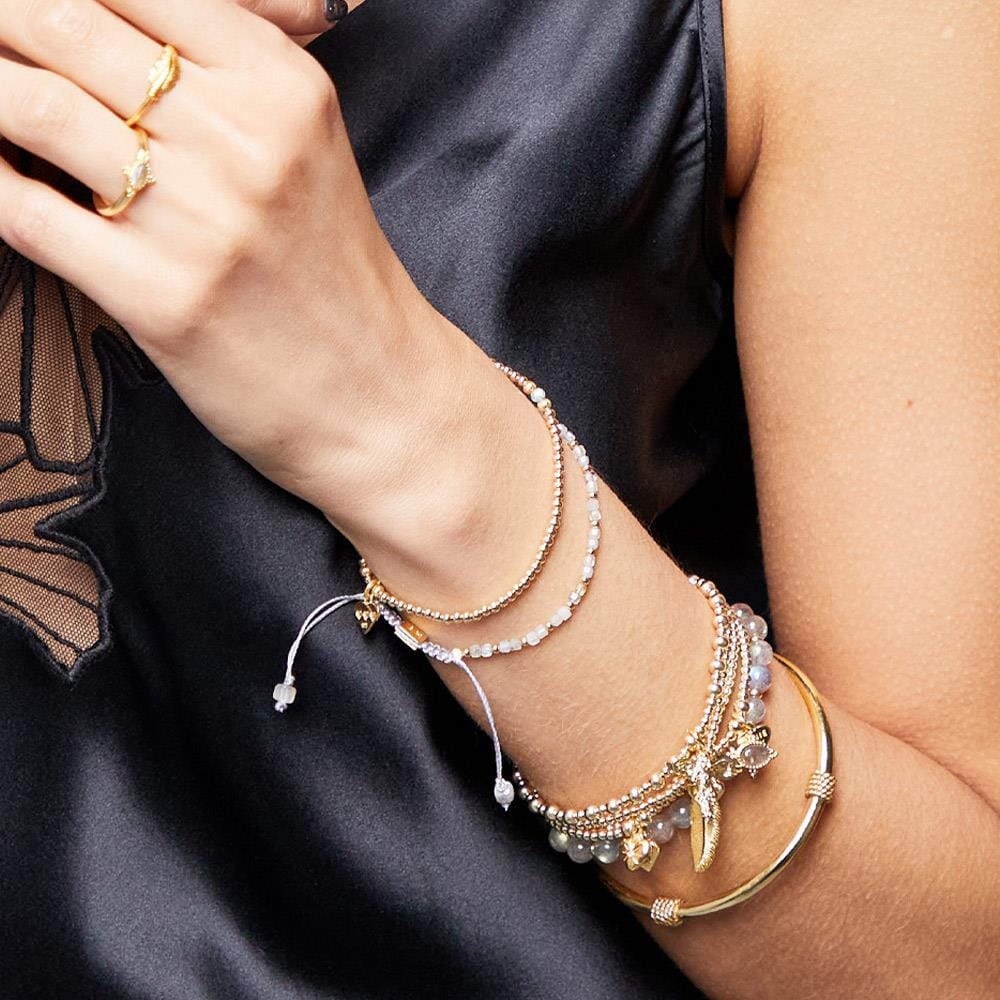 Labradorite Gold Plated Friendship Bracelet