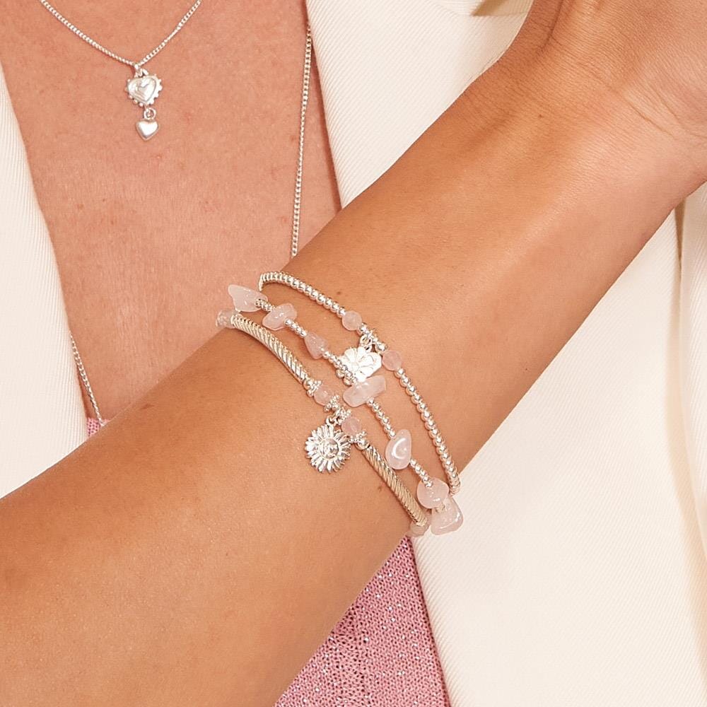 Fleur Sunflower Silver Charm Bracelet