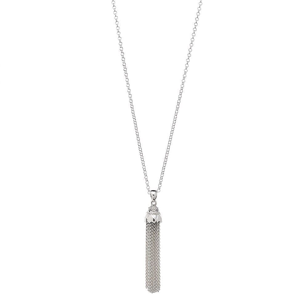 Silver deals tassel necklace