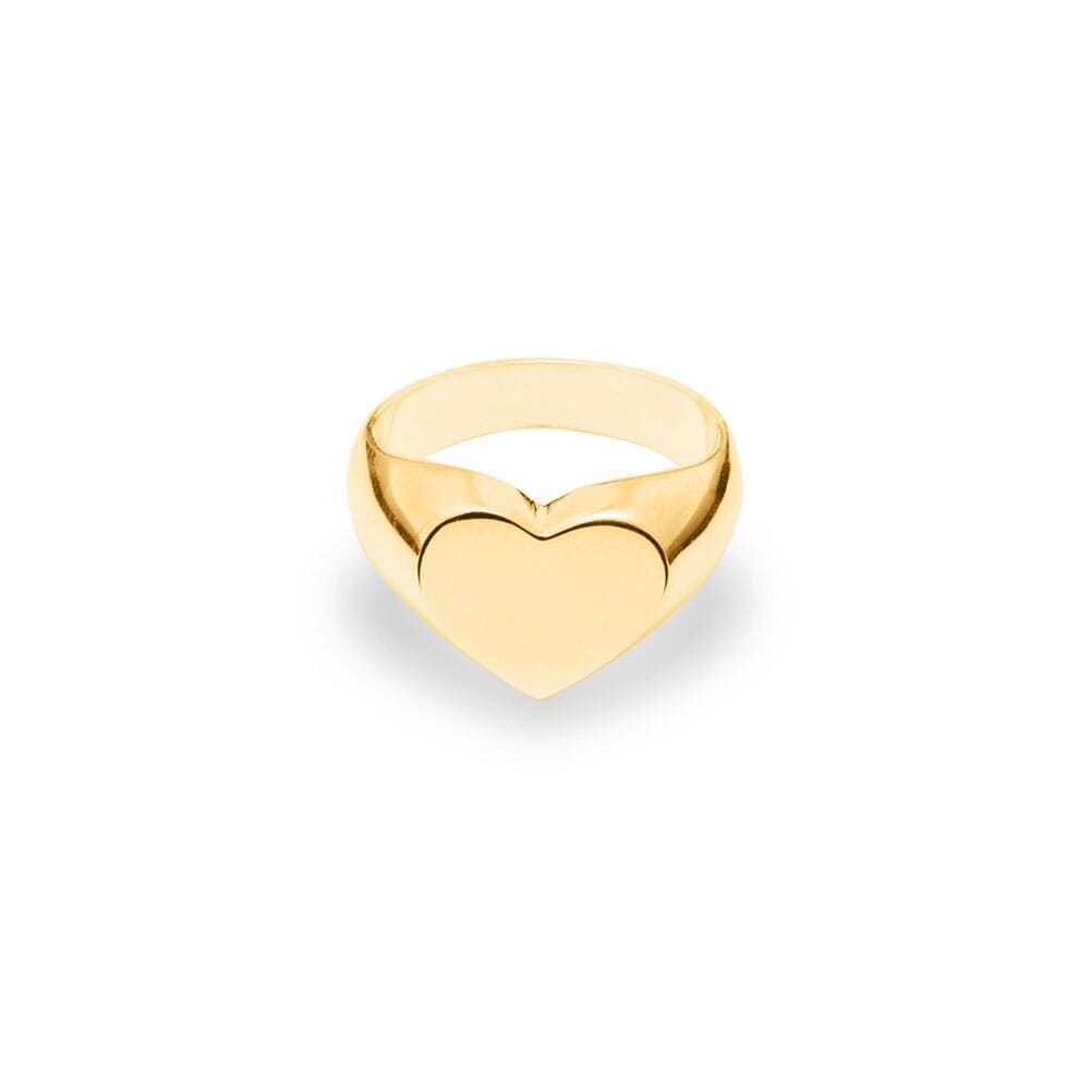 Outlet NU & MII Heart Signet Gold Ring