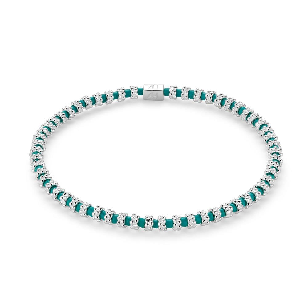 Daisy Chain Silver Bracelet Turquoise