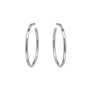 Outlet NU & MII Hollow Hoop Silver Earrings