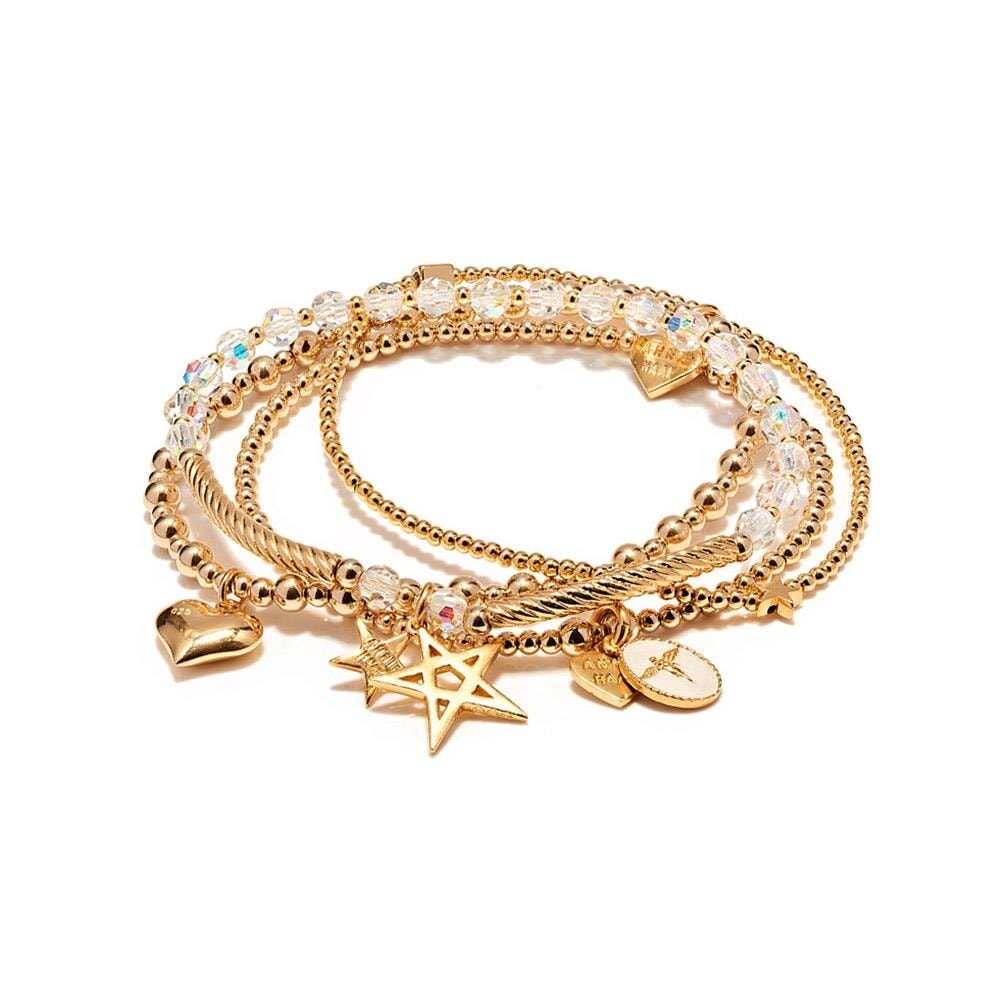 Wishful Gold Plated Bracelet Stack