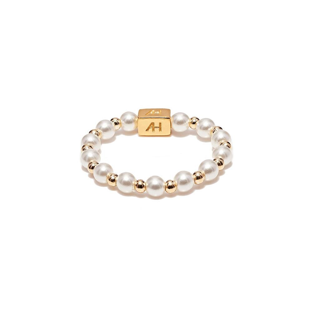 Hebe Pearl and Gold Plated Ring