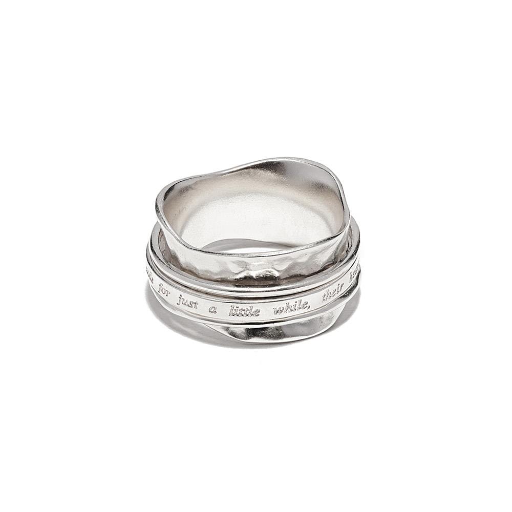 Mothers Hold Motto Silver Spinner Ring