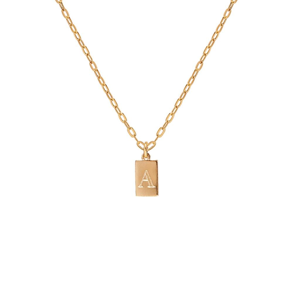 NU & MII Nora Personalised Tag Gold Plated Necklace