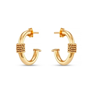 Bahari Rope Gold Plated Hoop Earrings