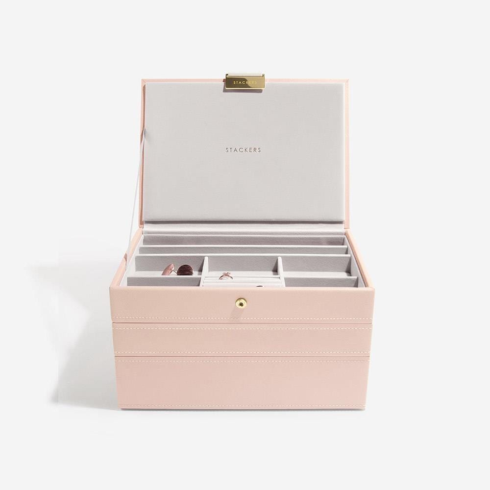 Stackers Blush Leather Jewellery Box - Set of 3